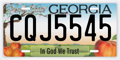 GA license plate CQJ5545