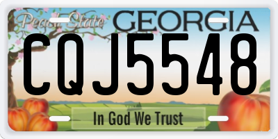 GA license plate CQJ5548