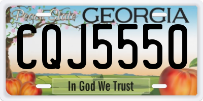 GA license plate CQJ5550
