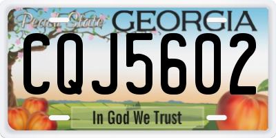 GA license plate CQJ5602