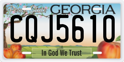 GA license plate CQJ5610