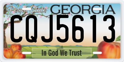 GA license plate CQJ5613