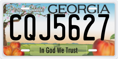 GA license plate CQJ5627