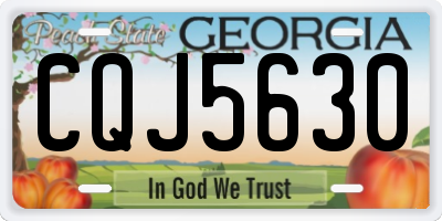 GA license plate CQJ5630