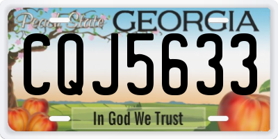 GA license plate CQJ5633