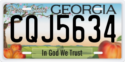 GA license plate CQJ5634