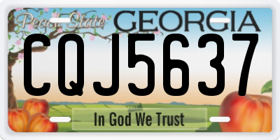 GA license plate CQJ5637