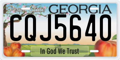 GA license plate CQJ5640