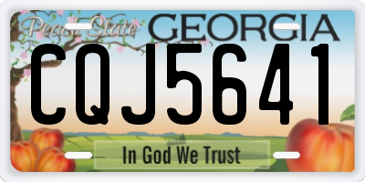 GA license plate CQJ5641