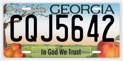 GA license plate CQJ5642
