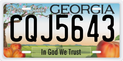 GA license plate CQJ5643