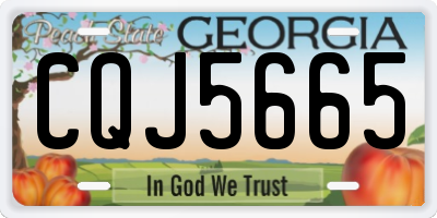 GA license plate CQJ5665