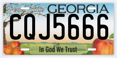 GA license plate CQJ5666
