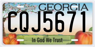 GA license plate CQJ5671