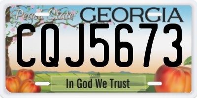 GA license plate CQJ5673