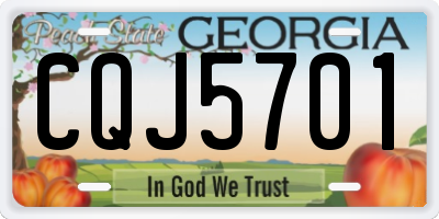 GA license plate CQJ5701