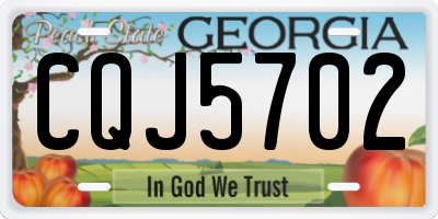 GA license plate CQJ5702