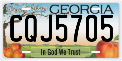GA license plate CQJ5705