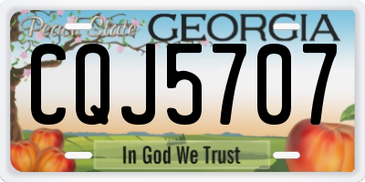 GA license plate CQJ5707