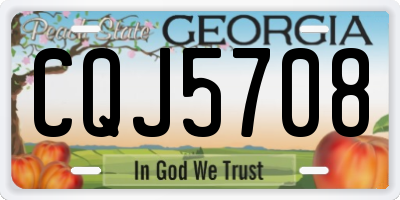 GA license plate CQJ5708