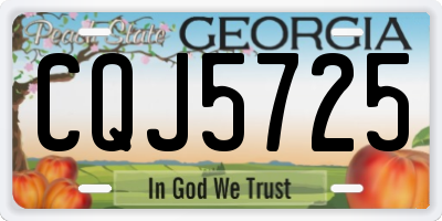 GA license plate CQJ5725