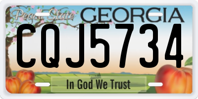 GA license plate CQJ5734