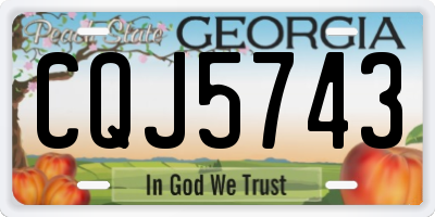 GA license plate CQJ5743