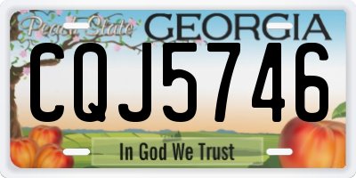 GA license plate CQJ5746