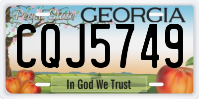 GA license plate CQJ5749