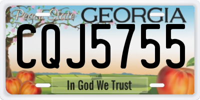 GA license plate CQJ5755