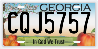 GA license plate CQJ5757