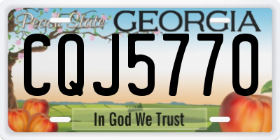 GA license plate CQJ5770