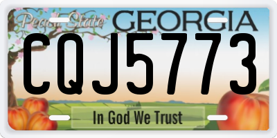 GA license plate CQJ5773