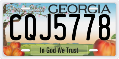 GA license plate CQJ5778