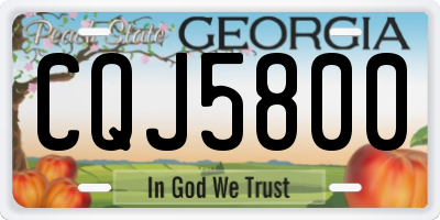 GA license plate CQJ5800
