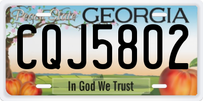 GA license plate CQJ5802