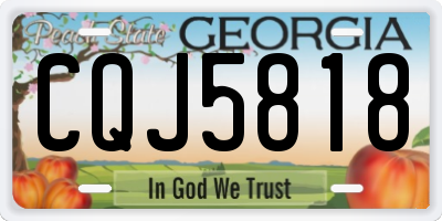 GA license plate CQJ5818