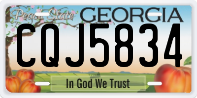 GA license plate CQJ5834