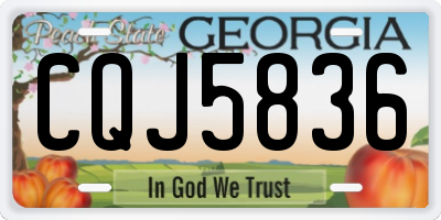 GA license plate CQJ5836