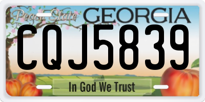 GA license plate CQJ5839