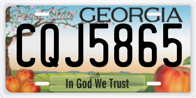 GA license plate CQJ5865