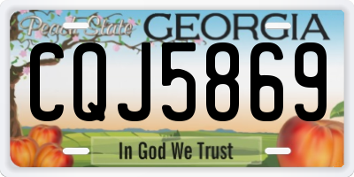 GA license plate CQJ5869