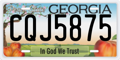 GA license plate CQJ5875