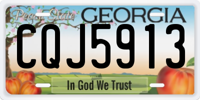 GA license plate CQJ5913