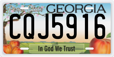 GA license plate CQJ5916