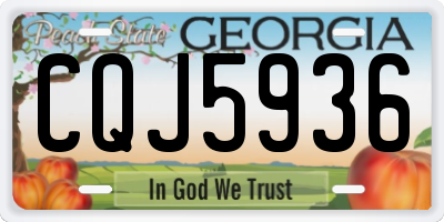 GA license plate CQJ5936