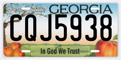 GA license plate CQJ5938