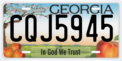 GA license plate CQJ5945