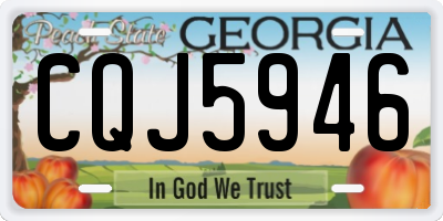 GA license plate CQJ5946