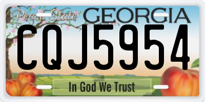 GA license plate CQJ5954